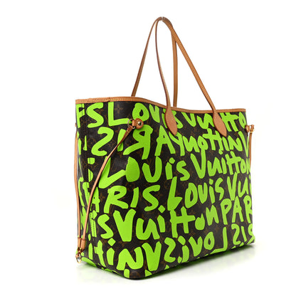 Louis Vuitton Monogram Graffiti Neverfull GM Green 3 of 9