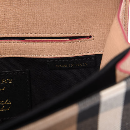 Burberry Derby Calfskin House Check Small Macken Crossbody Bag Ash Rose 9 of 10