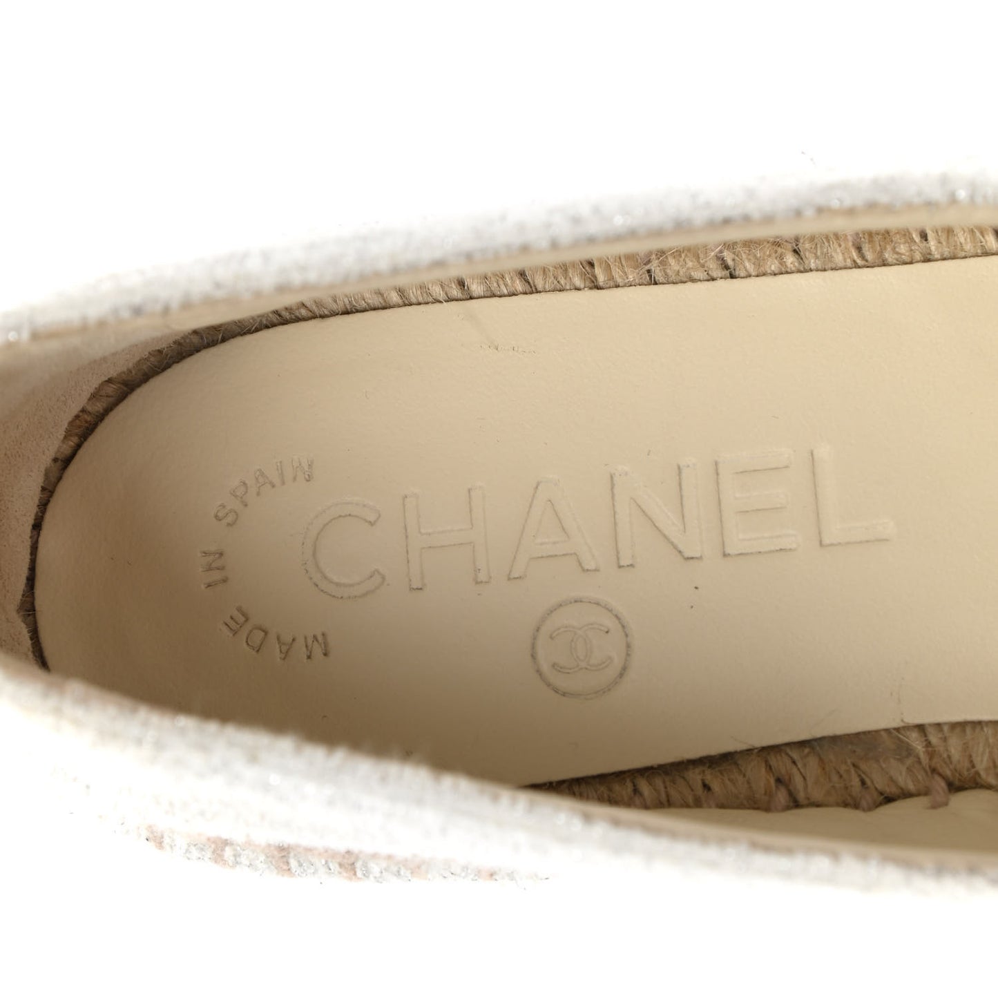 Terry Cloth CC Espadrilles 36 Silver Black
