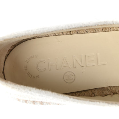 Chanel Terry Cloth CC Espadrilles 36 Silver Black 8 of 10