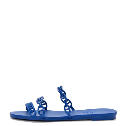 Hermes Rubber Chaine d'Ancre Rivage Sandals 38 Bleu Smalt 1 of 8