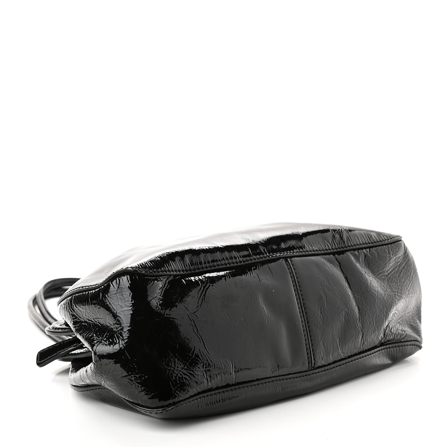 Vitello Shine Top Handle Bag Black