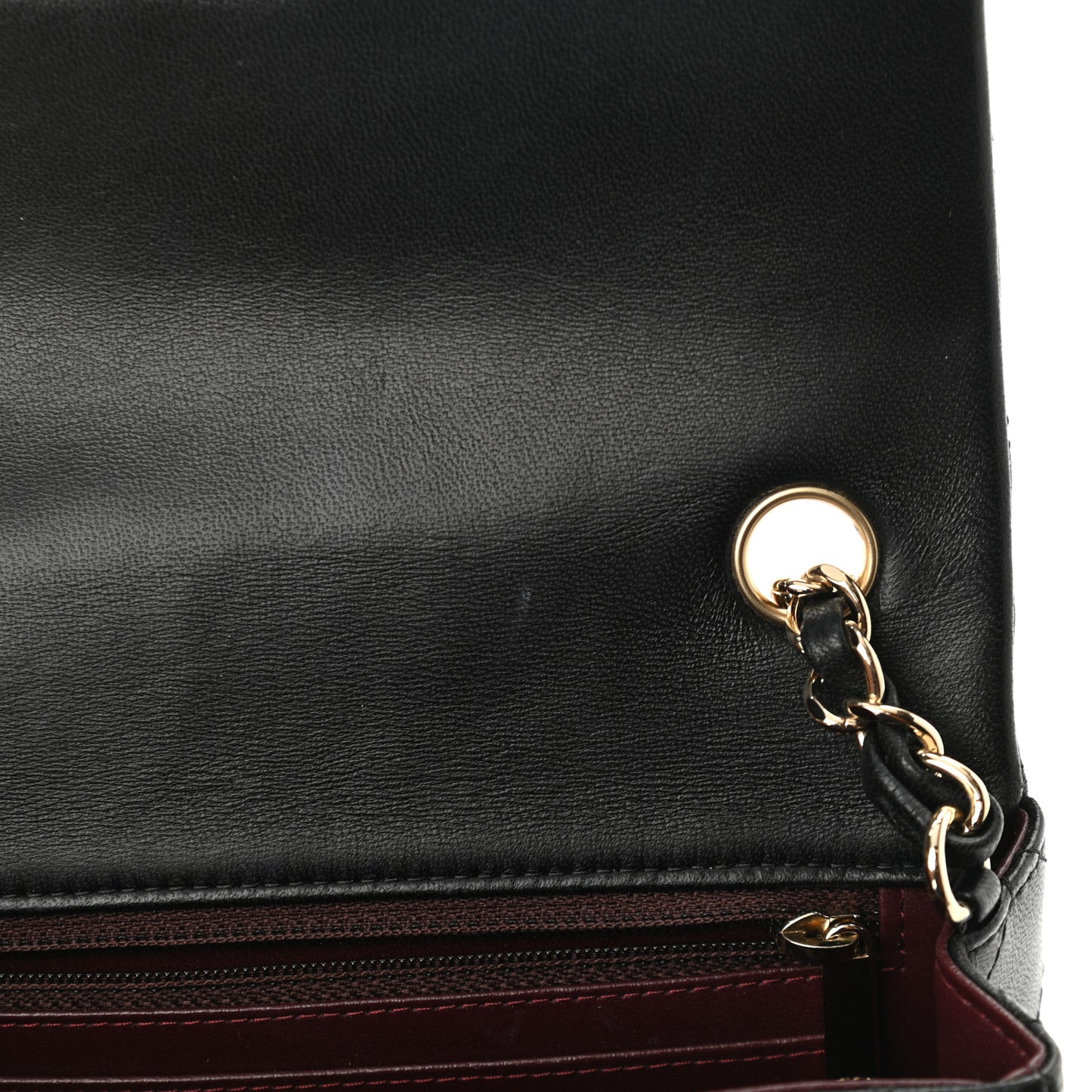 Lambskin Quilted Mini Rectangular Flap Black