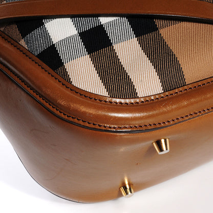 Burberry Bridle Calfskin House Check Owl Medium Orchard Bowling Bag Brown Ochre 7 of 12