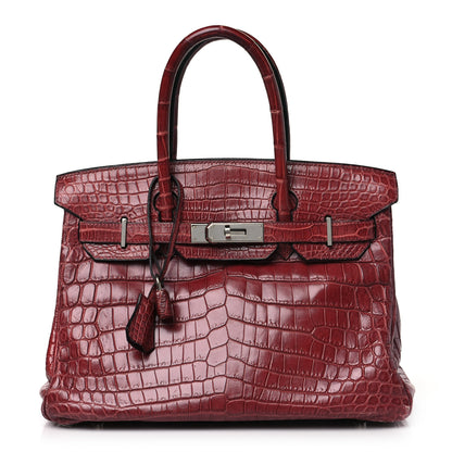 Hermes Matte Niloticus Crocodile Birkin 30 Rouge H 1 of 10