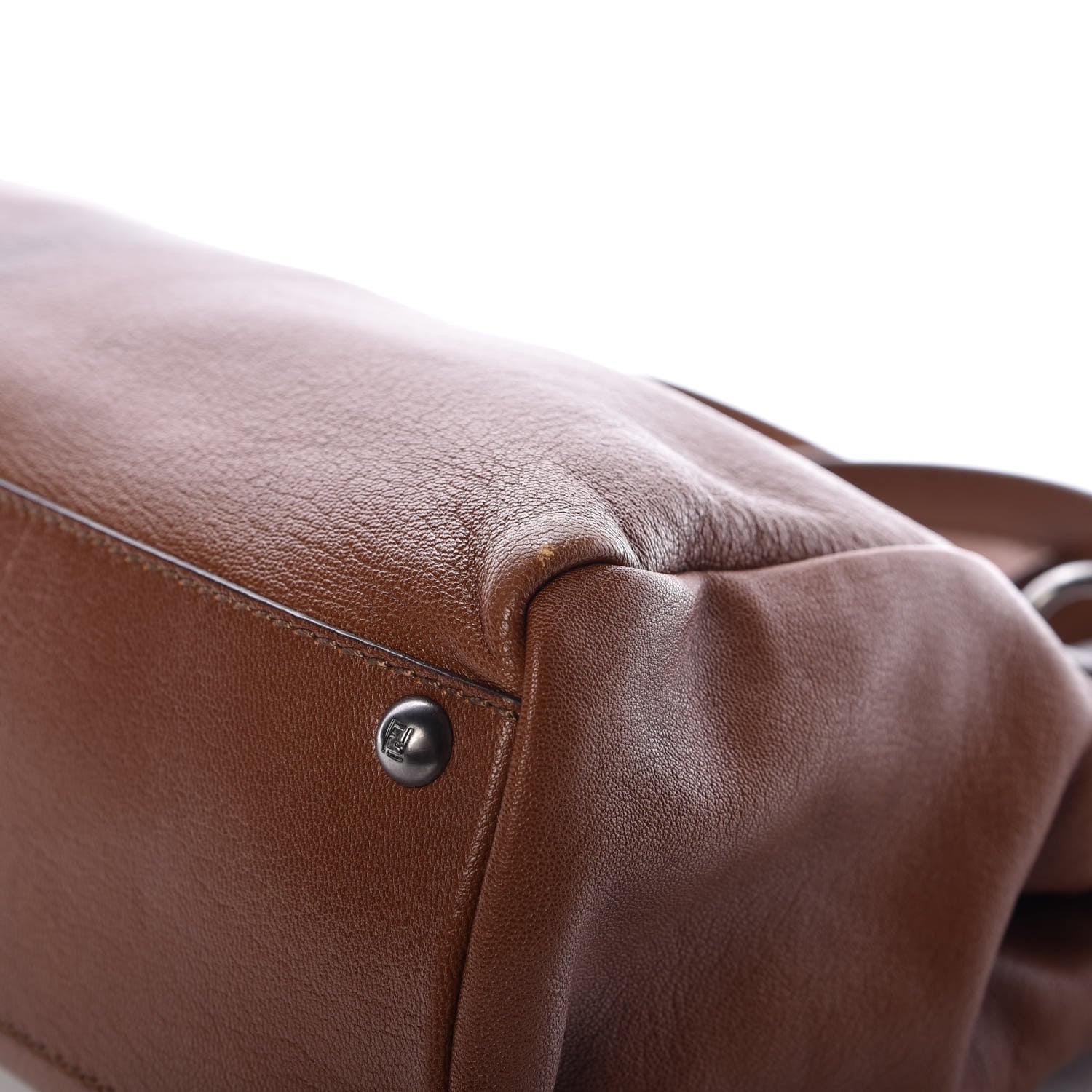 Fendi Goatskin Snakeskin Medium Peekaboo Iconic Satchel Brown 12 of 13