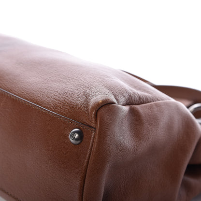 Fendi Goatskin Snakeskin Medium Peekaboo Iconic Satchel Brown 12 of 13
