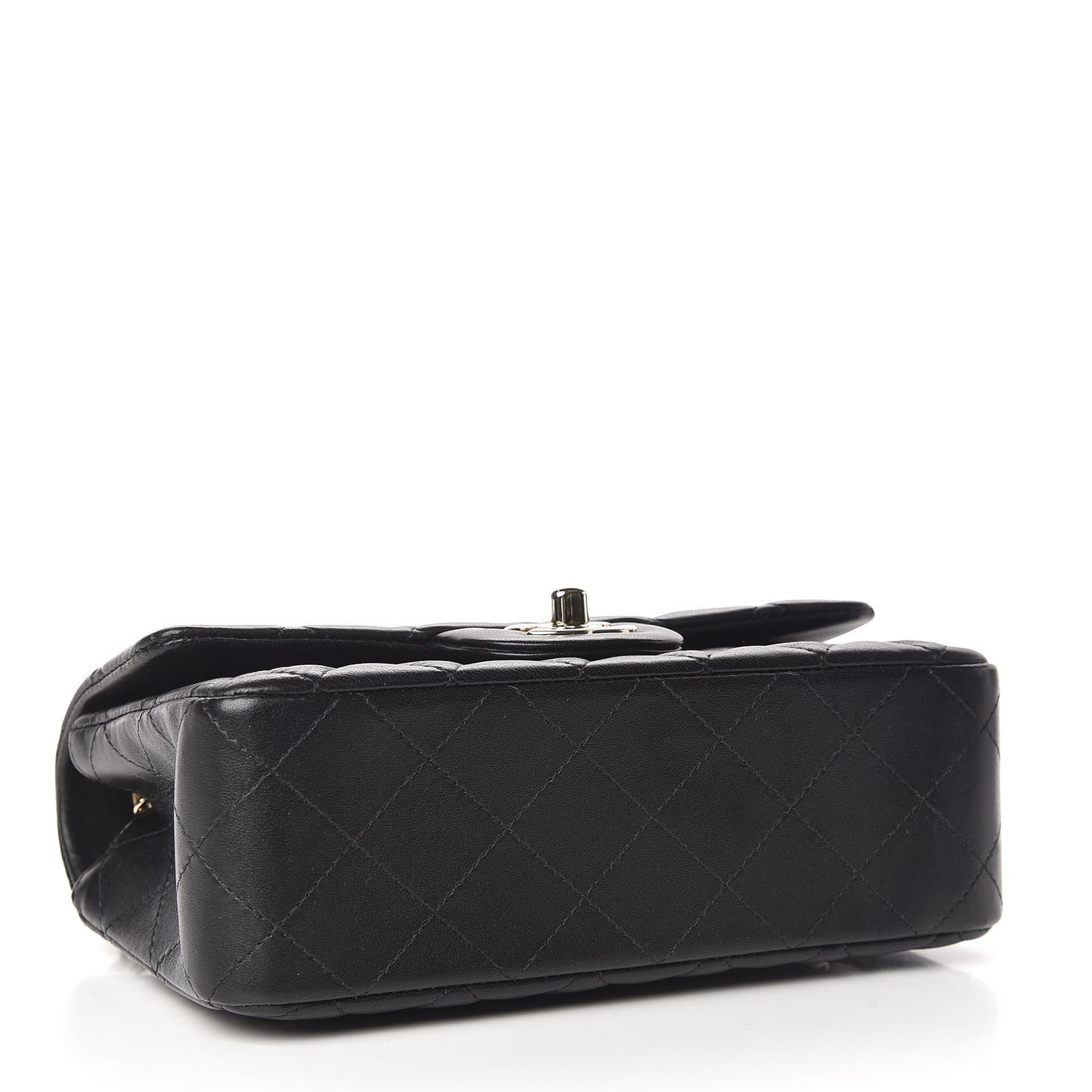 Lambskin Quilted Mini Rectangular Flap Black