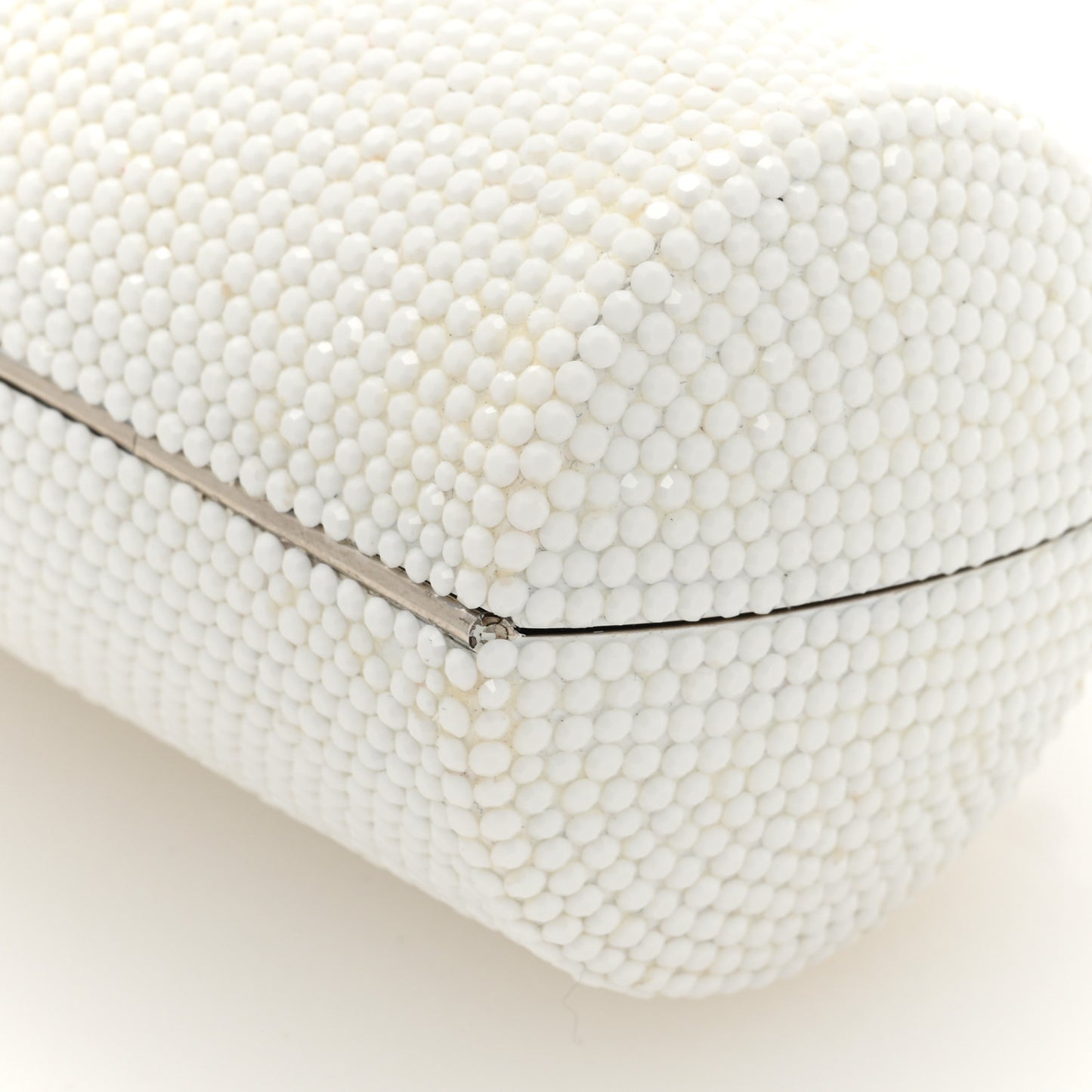 Crystal Minaudiere Clutch White
