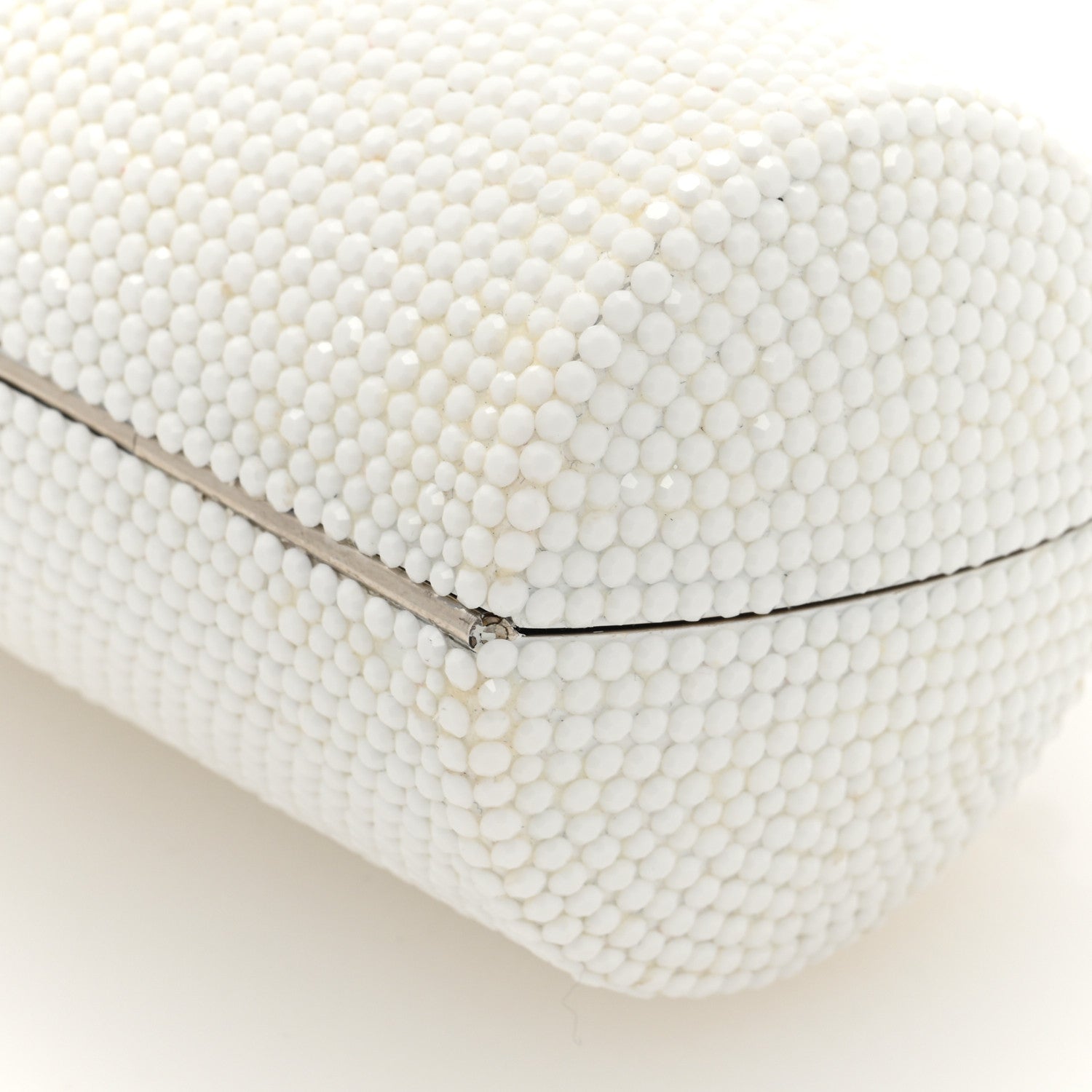 Judith Leiber Crystal Minaudiere Clutch White 9 of 9