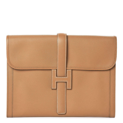 Hermes Courchevel Jige GM Clutch Gold 1 of 8