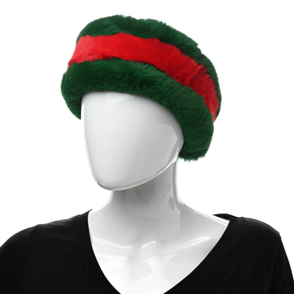 Gucci Faux Fur Web Headband M 54cm Green Red 2 of 5