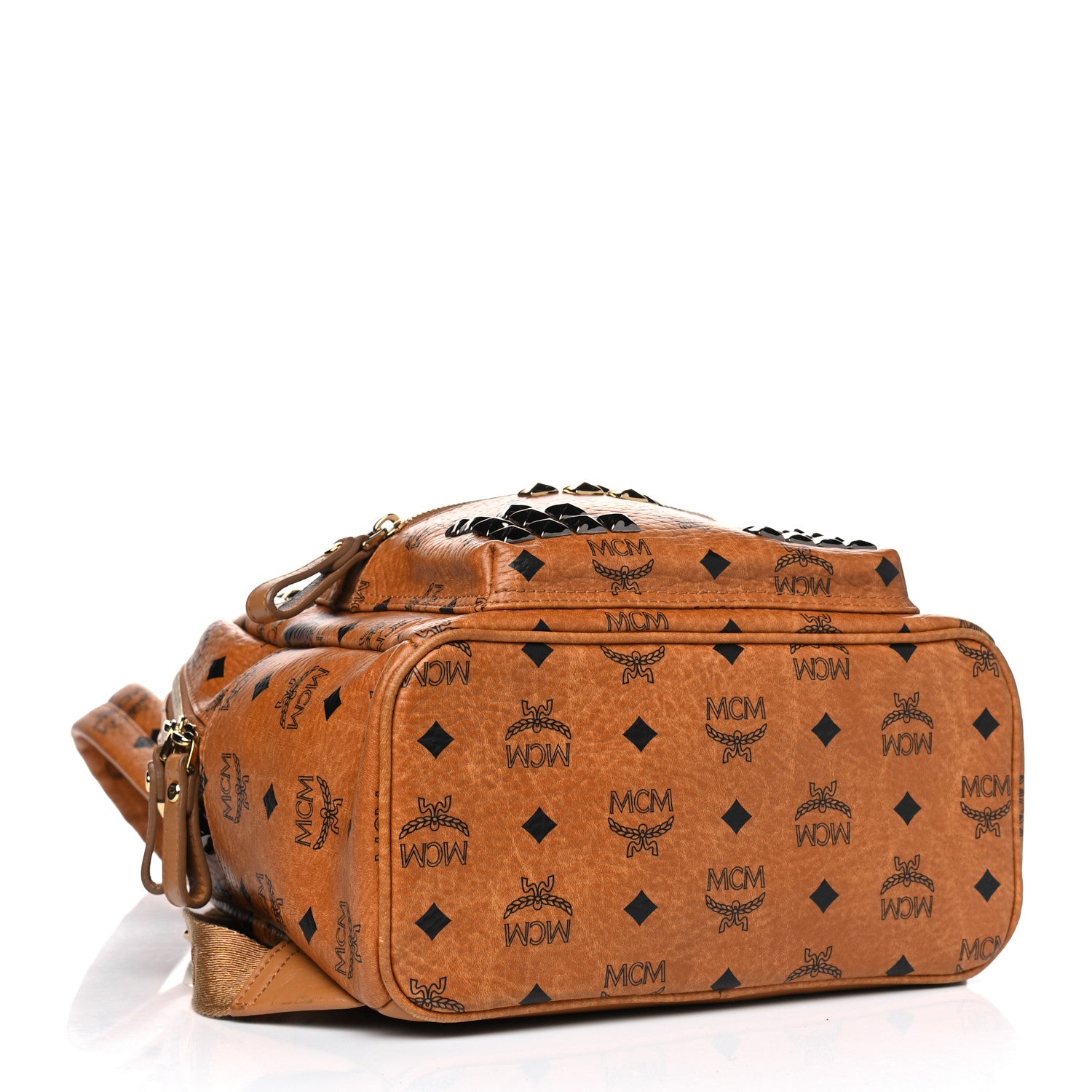 MCM Visetos Studded Small Stark M Backpack Cognac 3 of 10