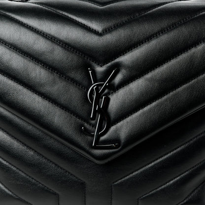 Saint Laurent Calfskin Y Quilted Monogram Monochrome Medium Loulou Chain Satchel Black 10 of 13