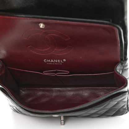 Chanel Distressed Patent Quilted Medium Double Flap Black 5 of 12
