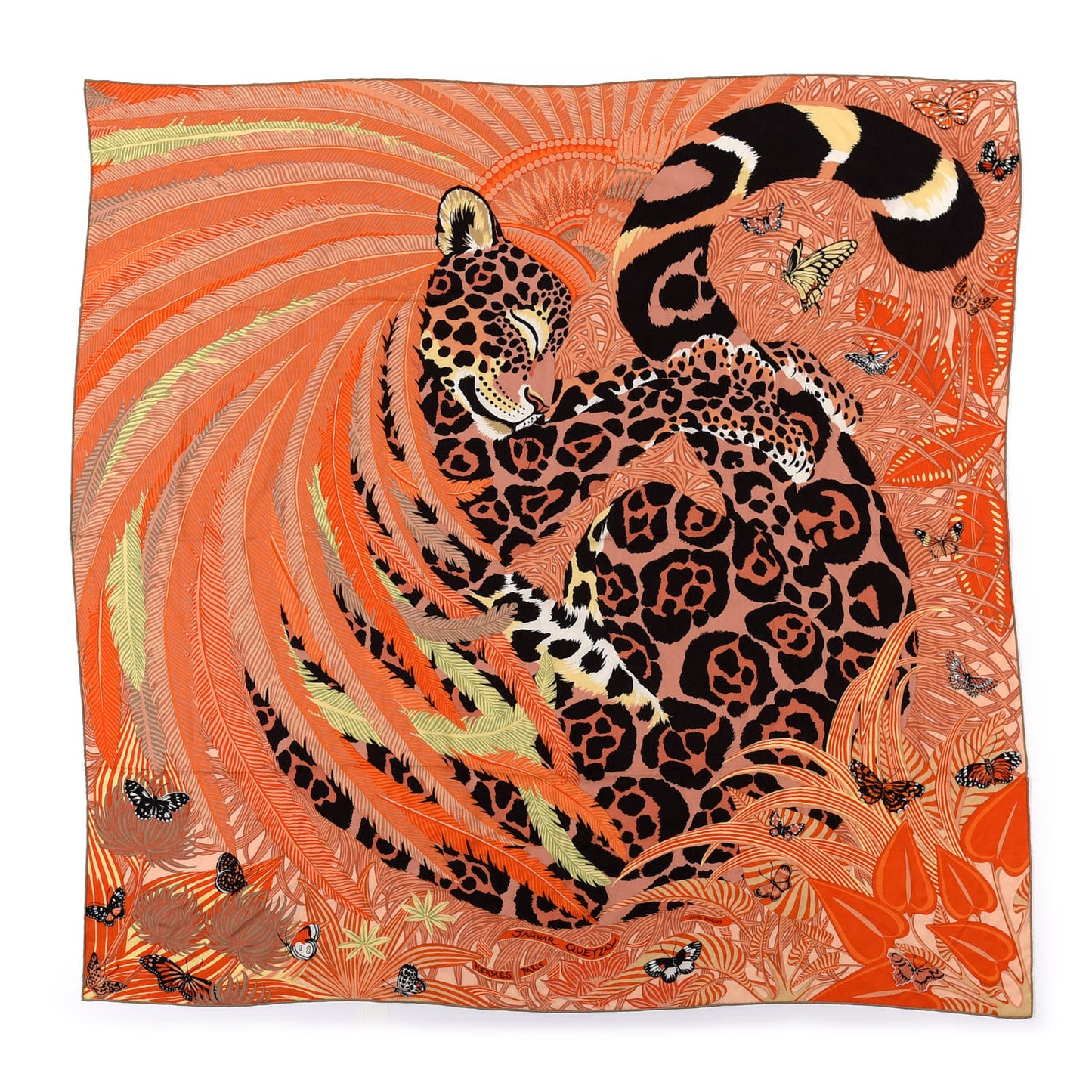 Cashmere Silk Jaguar Quetzal Shawl 140