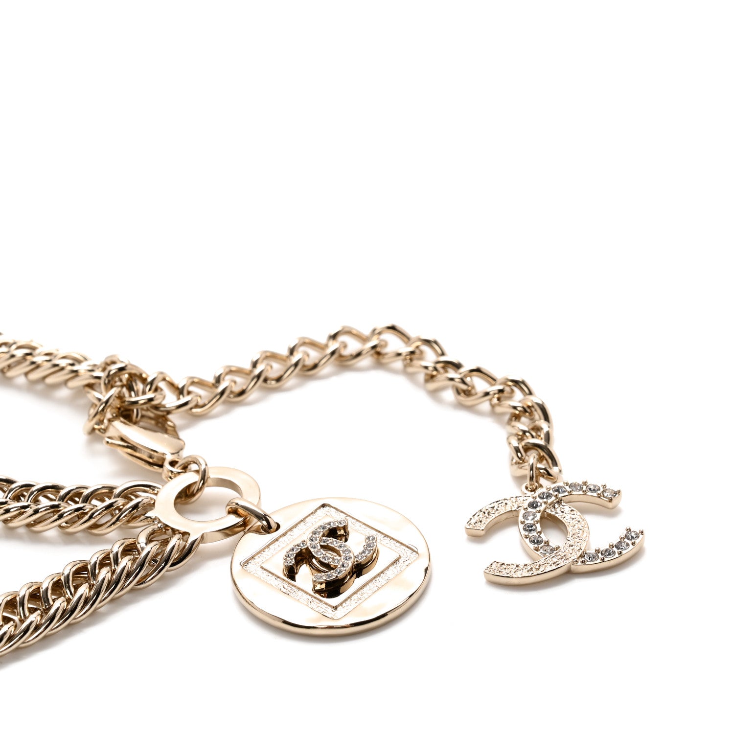 Chanel Enamel CC Fancy Chain Belt 75 Gold White 3 of 4