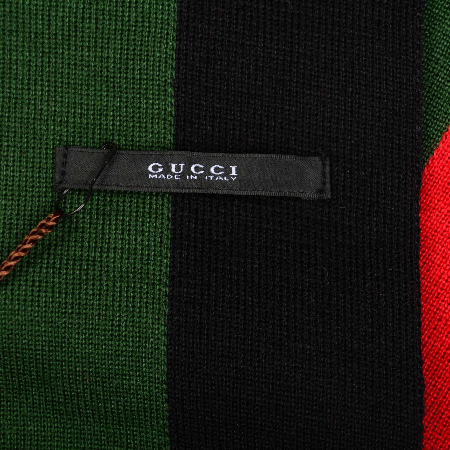 Gucci Silk Wool Web Scarf Black 4 of 4