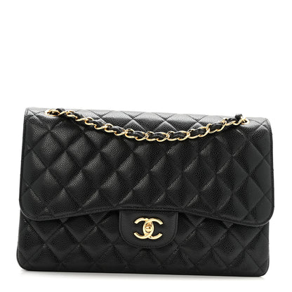 Chanel Caviar Quilted Jumbo Double Flap Black 1 of 13