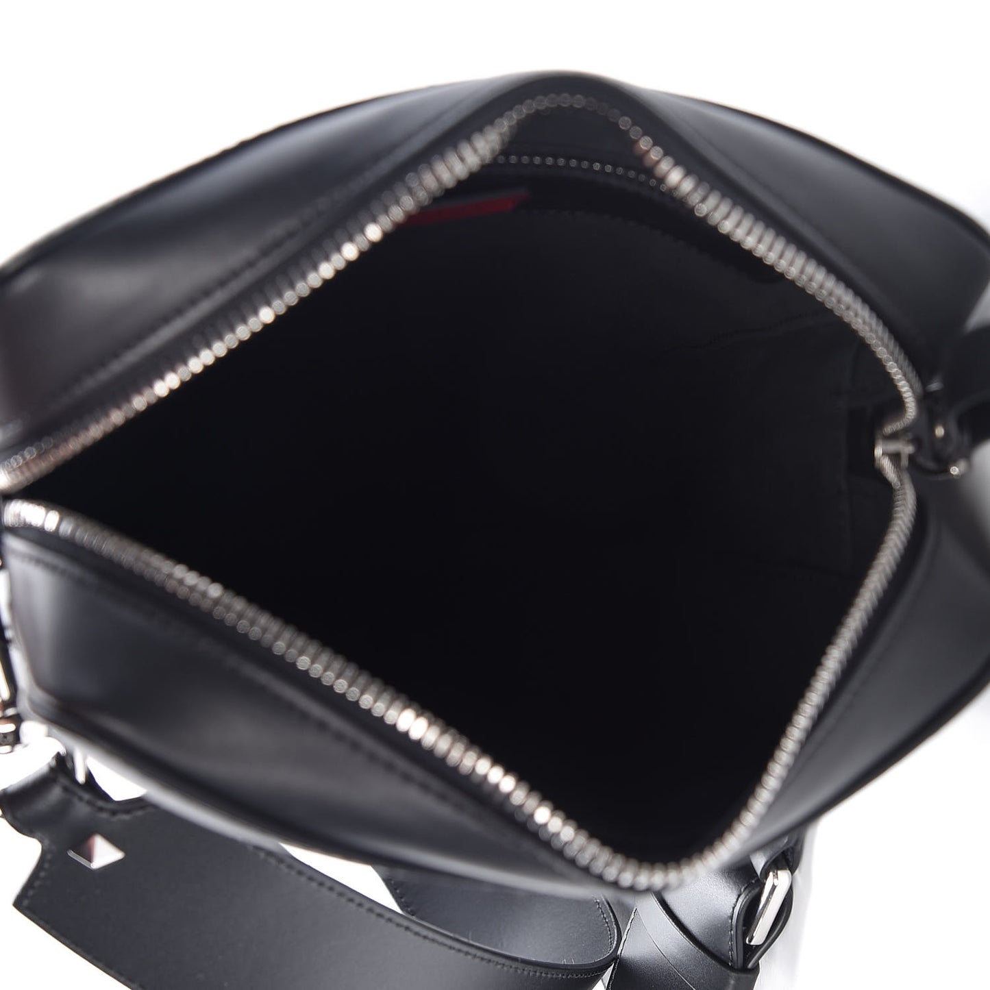 Calfskin VLTN Print Messenger Bag Black