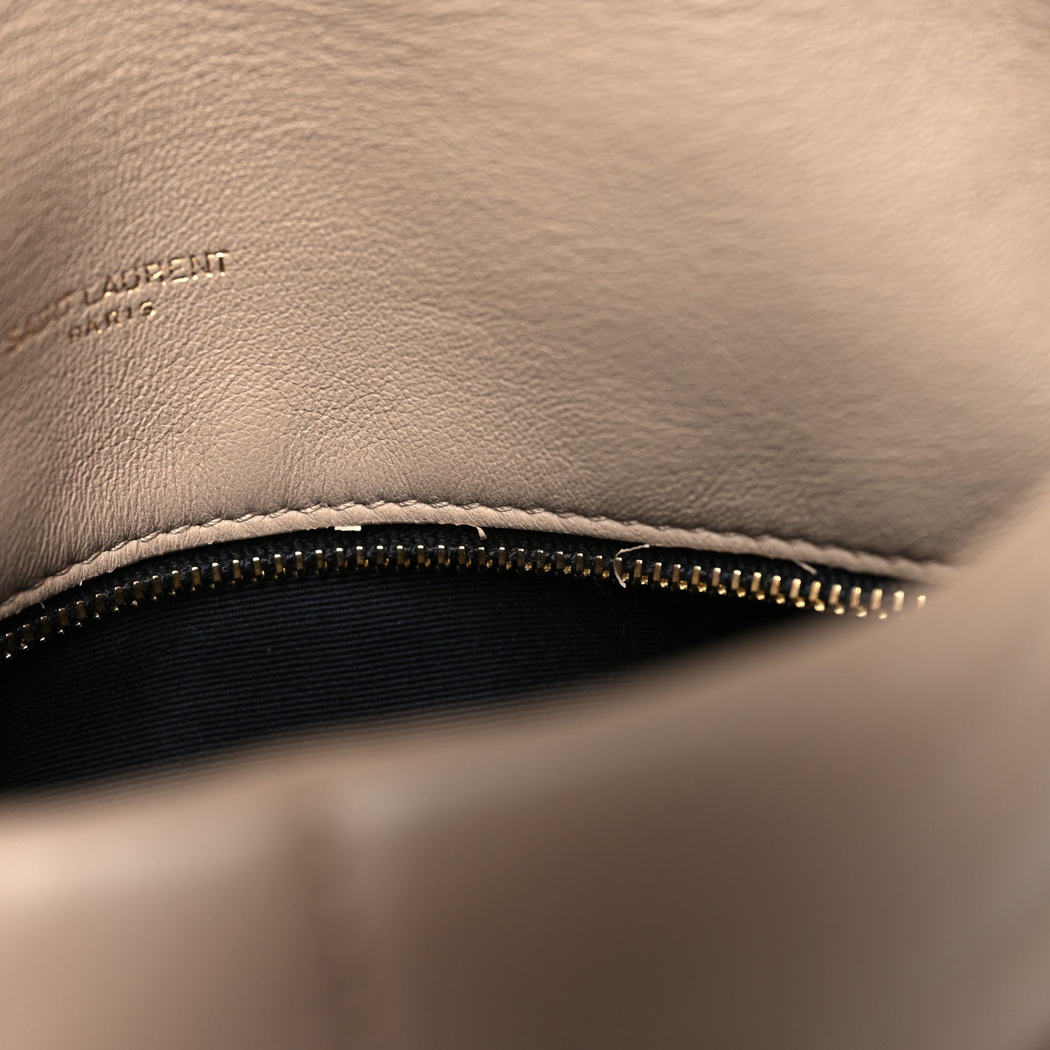 Saint Laurent Lambskin Quilted Small Loulou Puffer Monogram Chain Satchel Dark Beige 11 of 11
