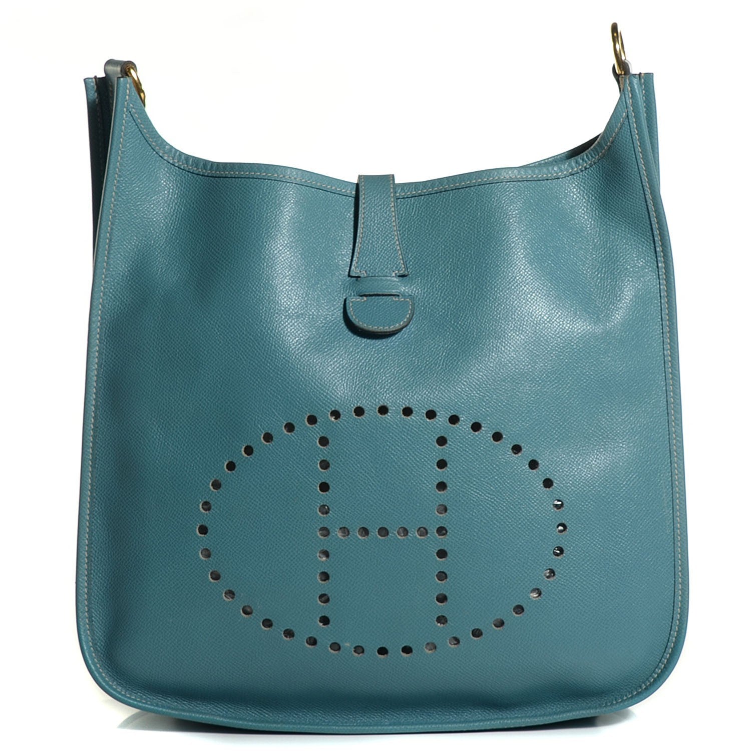 Hermes Courchevel Evelyne GM Blue Jean 1 of 15