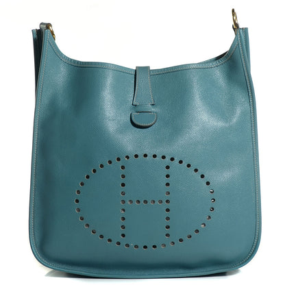 Hermes Courchevel Evelyne GM Blue Jean 1 of 15