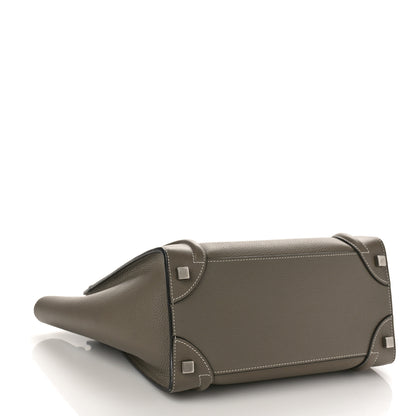 Celine Drummed Calfskin Micro Luggage Souris 4 of 8