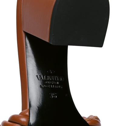 Valentino Garavani Nappa Rope 60mm Slide Sandals 36 Saddle Brown 5 of 5