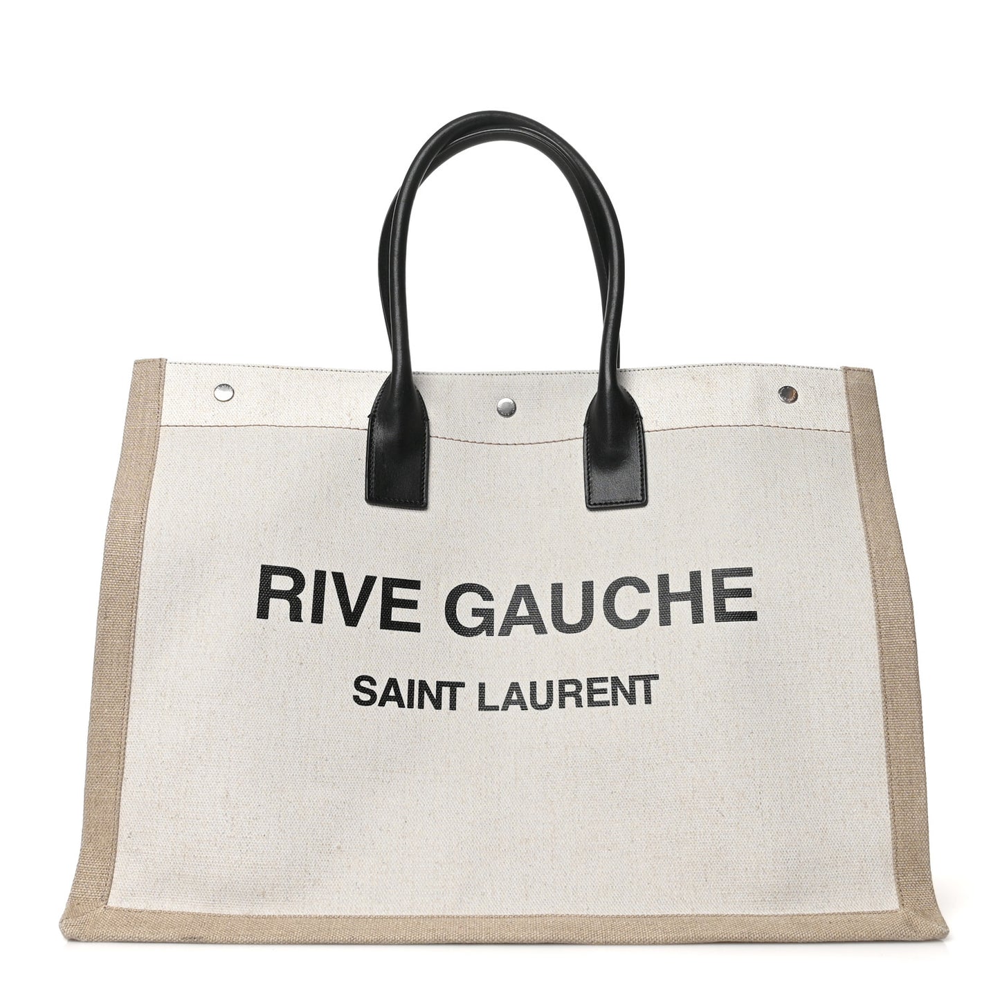Linen Calfskin Rive Gauche Tote Optic White