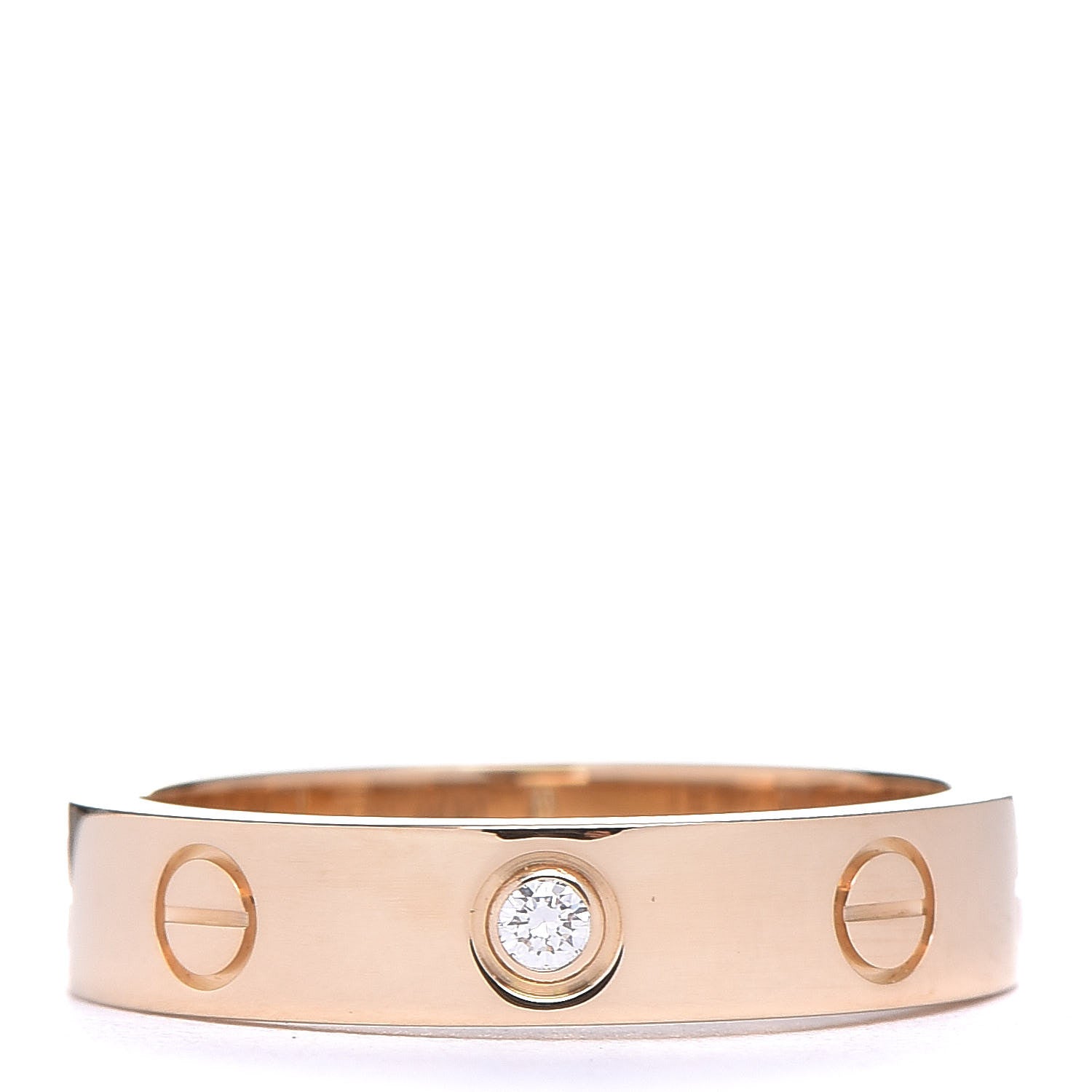 Cartier 18K Yellow Gold Diamond 4mm LOVE Wedding Band Ring 51 5.75 1 of 5