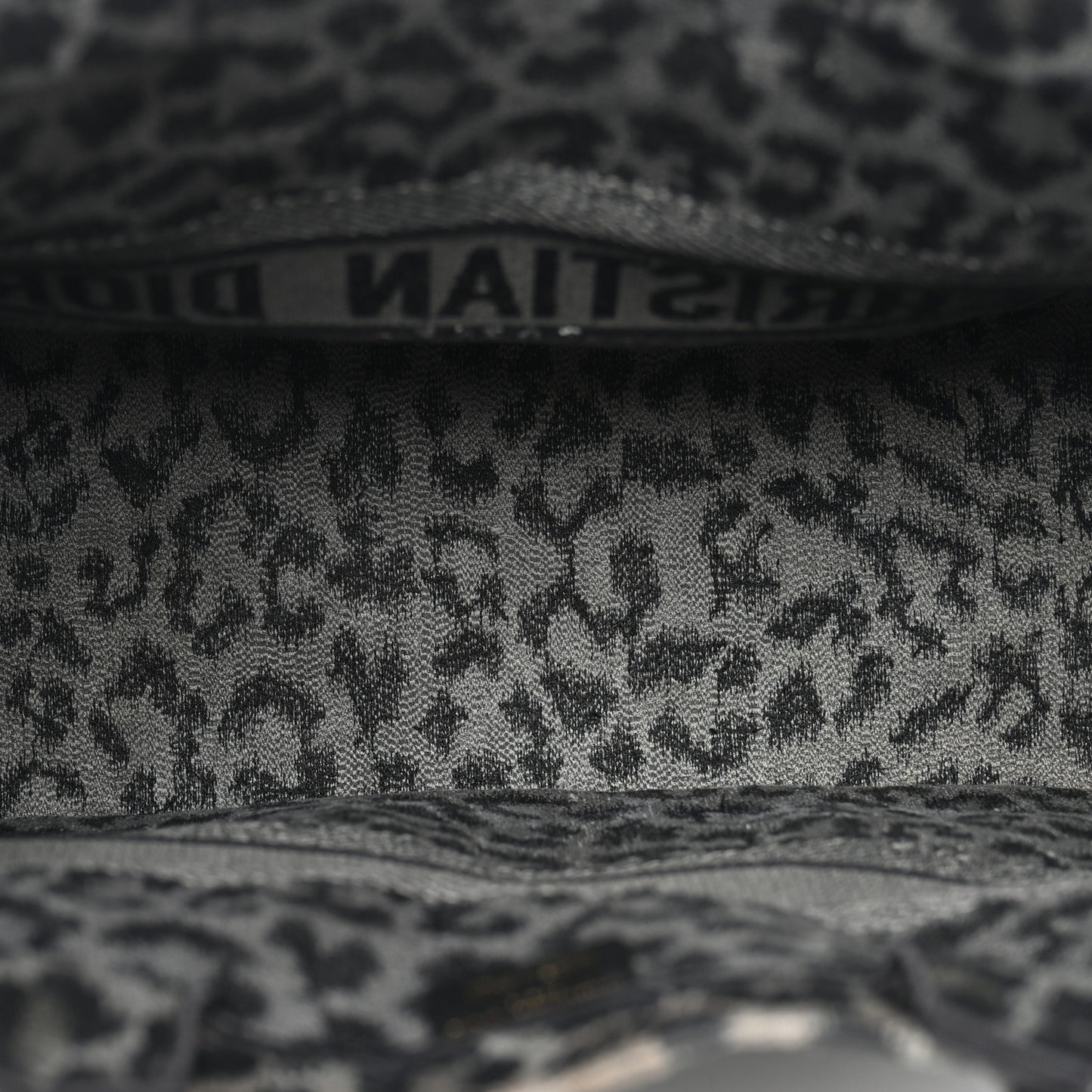 Canvas Mizza Embroidered Large Leopard Book Tote Grey