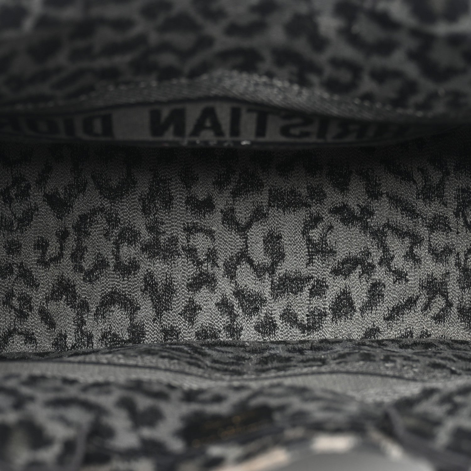 Christian Dior Canvas Mizza Embroidered Large Leopard Book Tote Grey 5 of 15