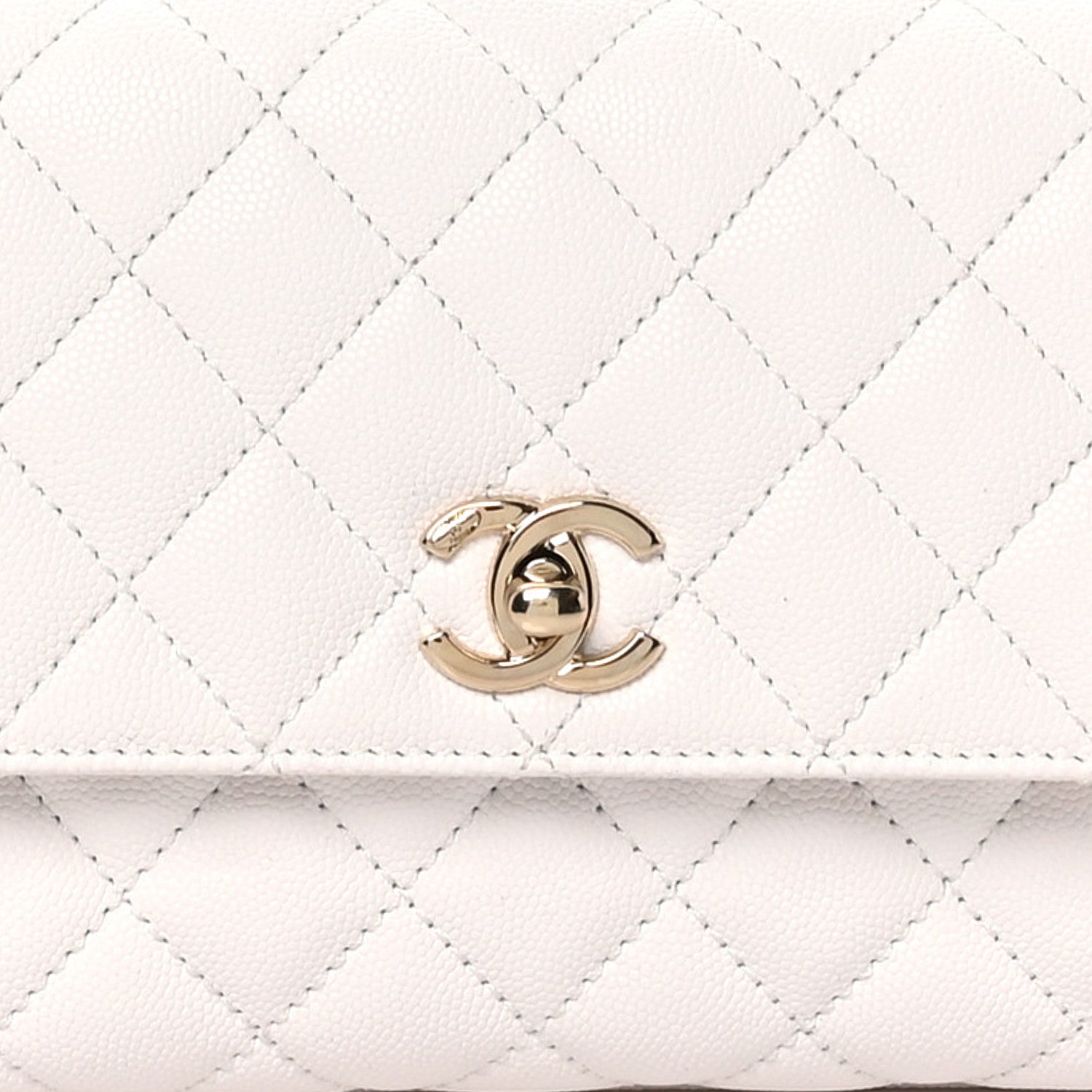 Chanel Caviar Quilted Mini Coco Handle Flap White 7 of 9