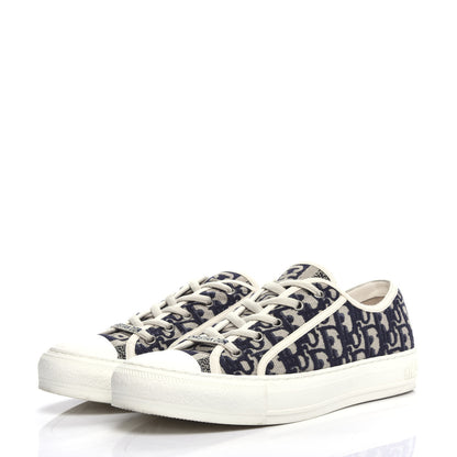 Christian Dior Canvas Oblique Walk'N'Dior Low Top Sneakers 42 Deep Blue 3 of 9