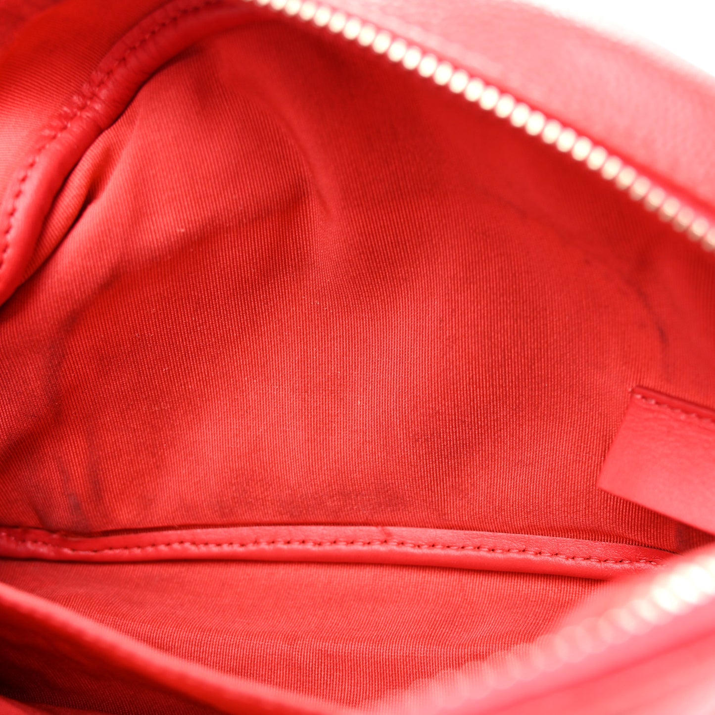 Caviar Quilted Double Zip Pouch Red