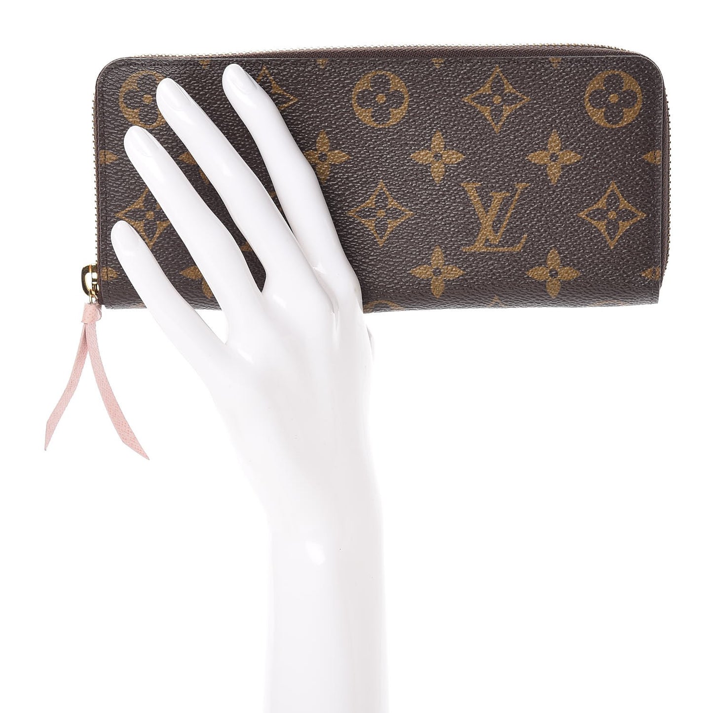 Monogram Clemence Wallet Rose Ballerine