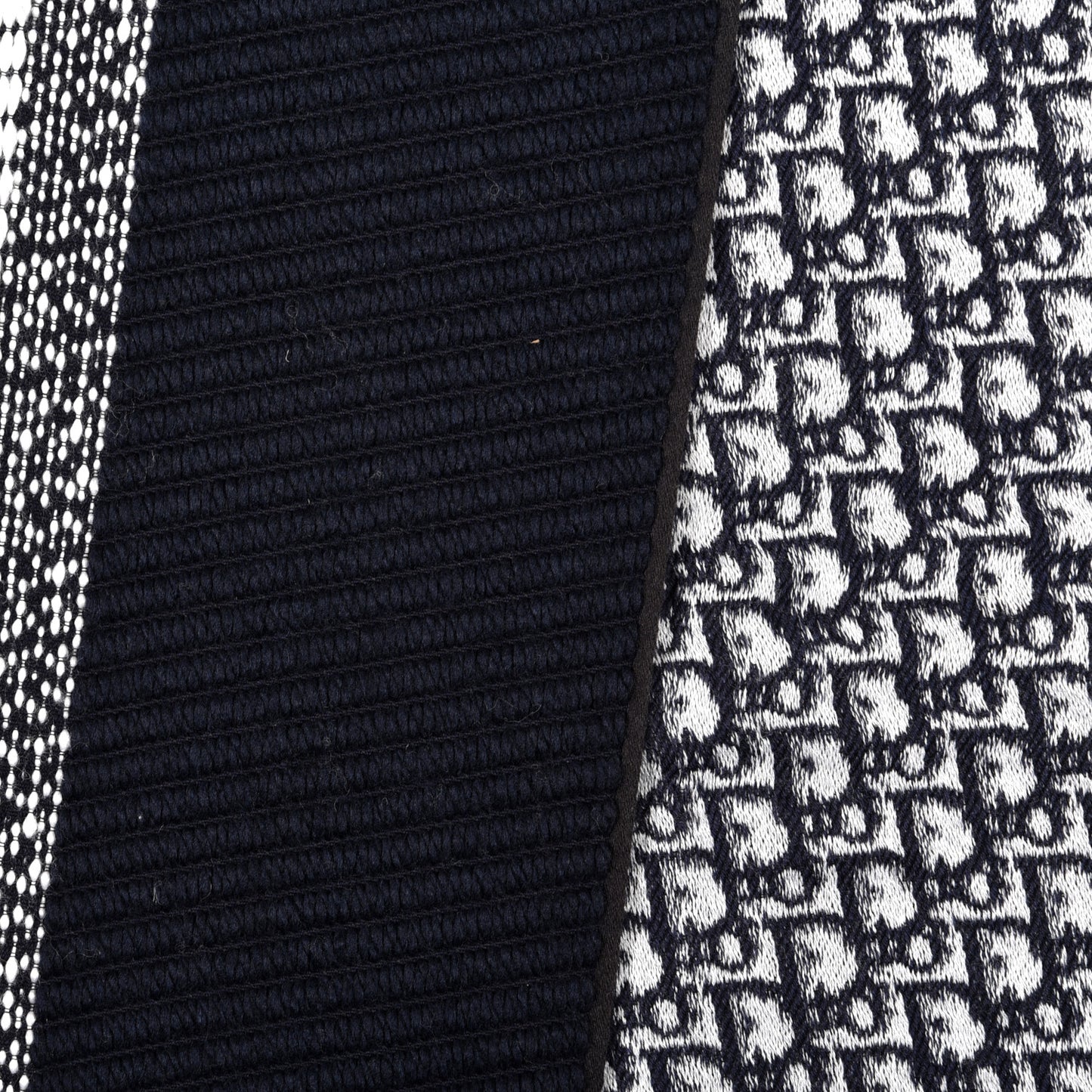 Cashmere Oblique Fringed Scarf Black