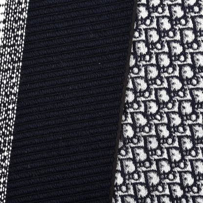 Christian Dior Cashmere Oblique Fringed Scarf Black 3 of 4