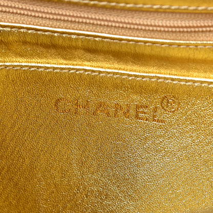 Chanel Metallic Lambskin Quilted Double Pocket Shoulder Bag Gold 6 of 11