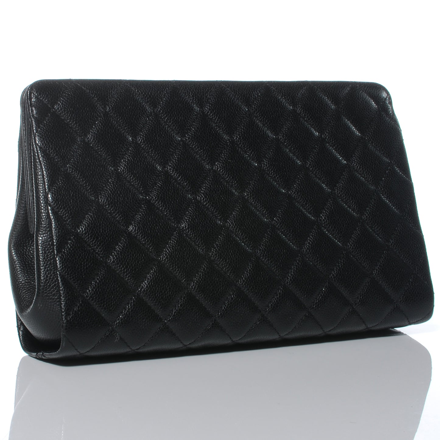 Caviar Quilted CC Large Clutch Black