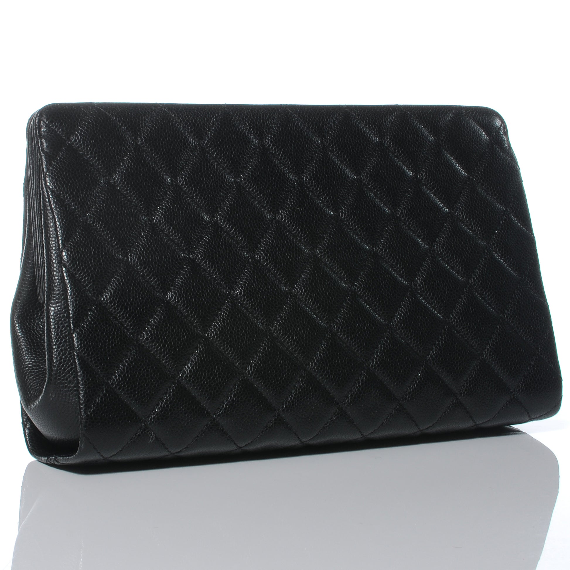 Chanel Caviar Quilted CC Large Clutch Black 3 of 7