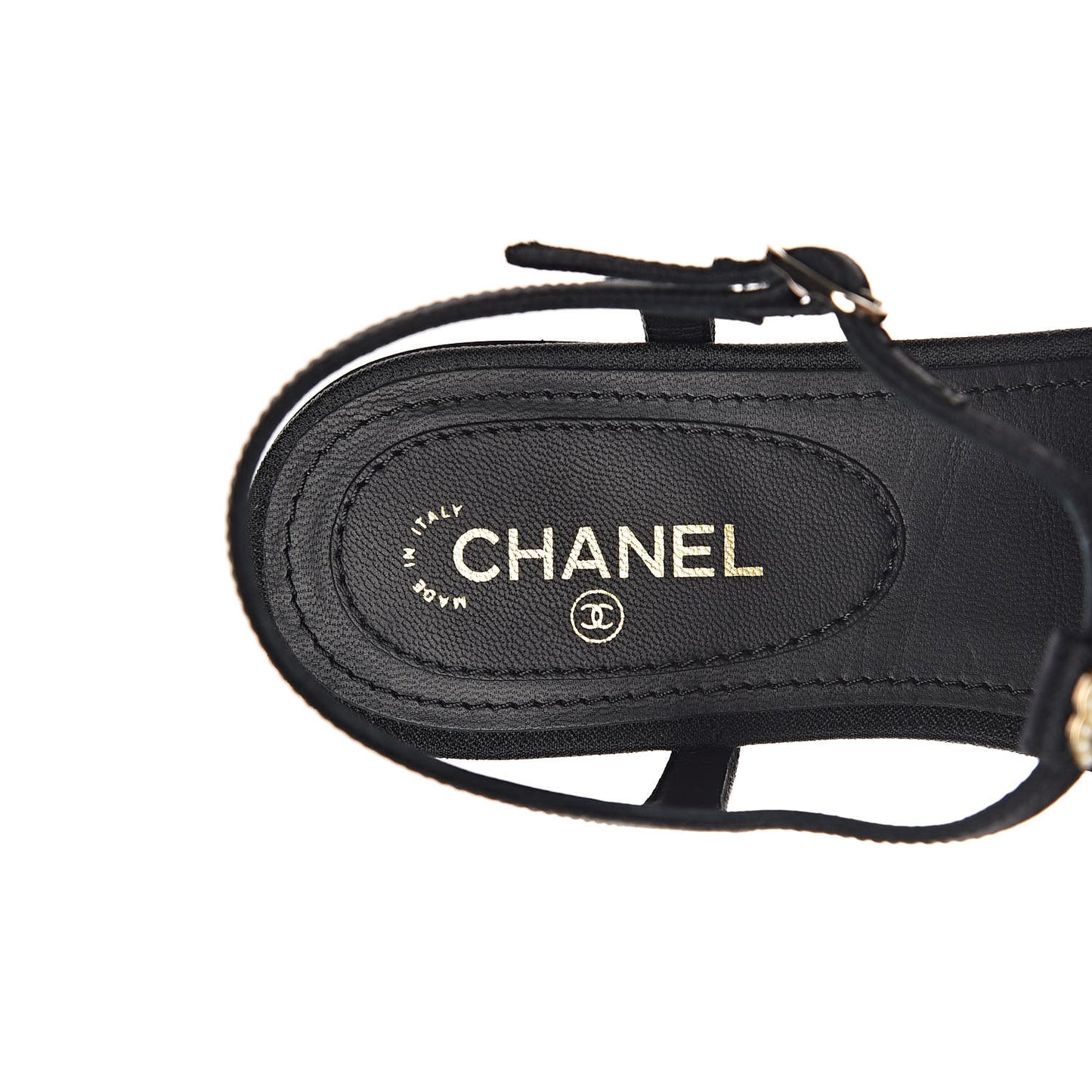 Fabric Pearl Camellia Thong Sandals 36 Black