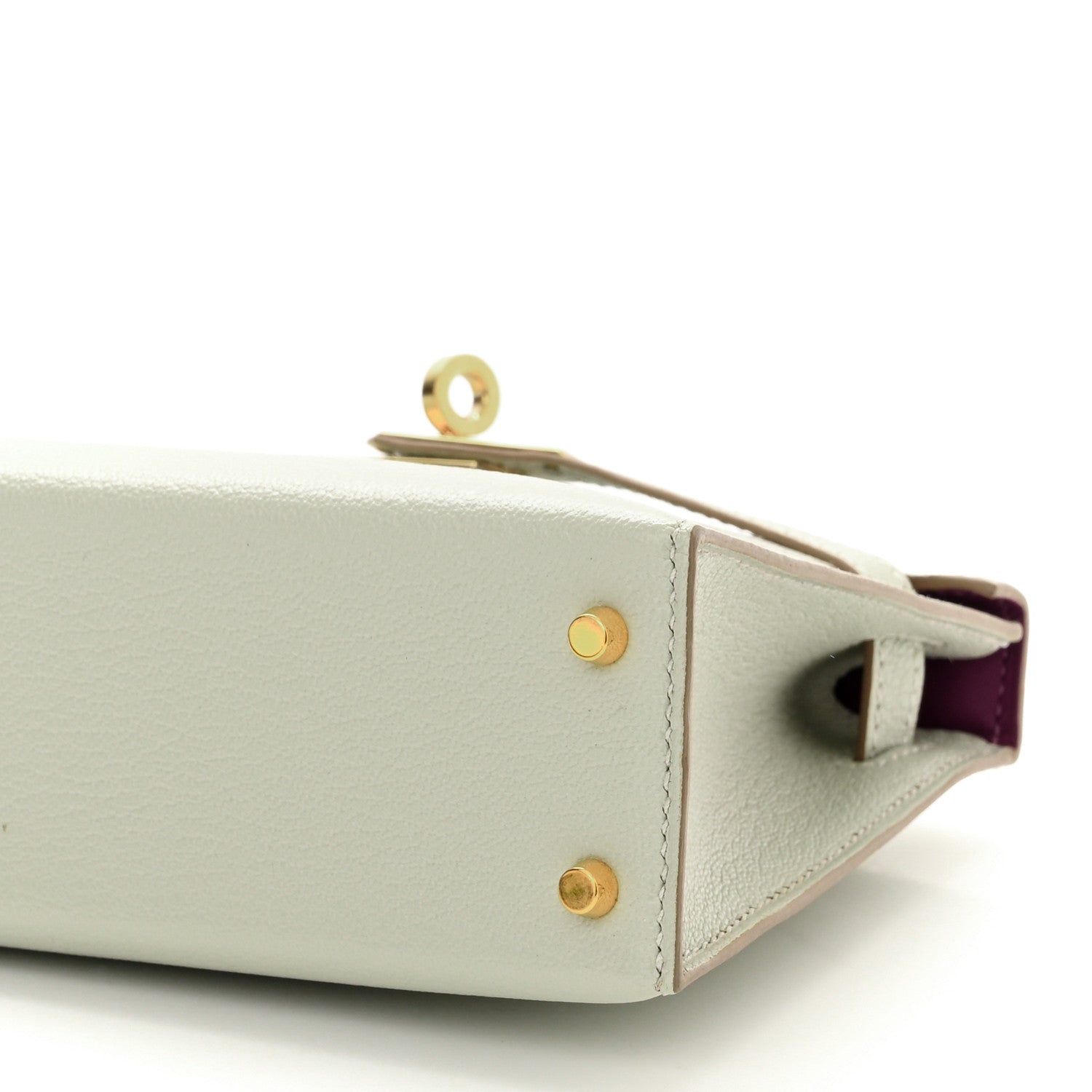 Hermes Chevre Mysore Horseshoe Mini Kelly Sellier 20 Gris Perle Anemone 10 of 12