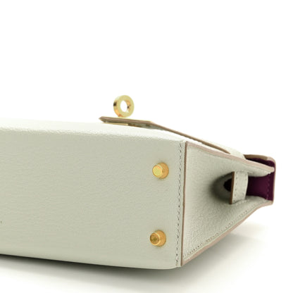 Hermes Chevre Mysore Horseshoe Mini Kelly Sellier 20 Gris Perle Anemone 10 of 12