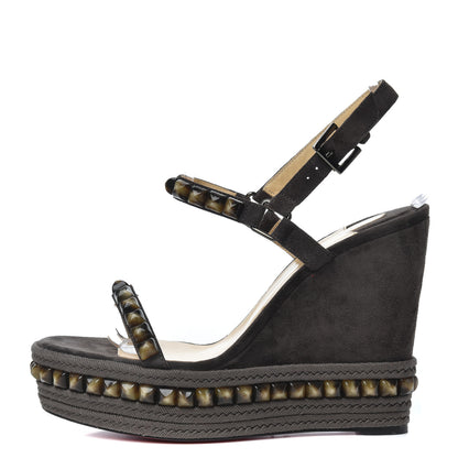 Christian Louboutin Suede Pyraclou 120 Wedge Sandals 41 Testa 1 of 8