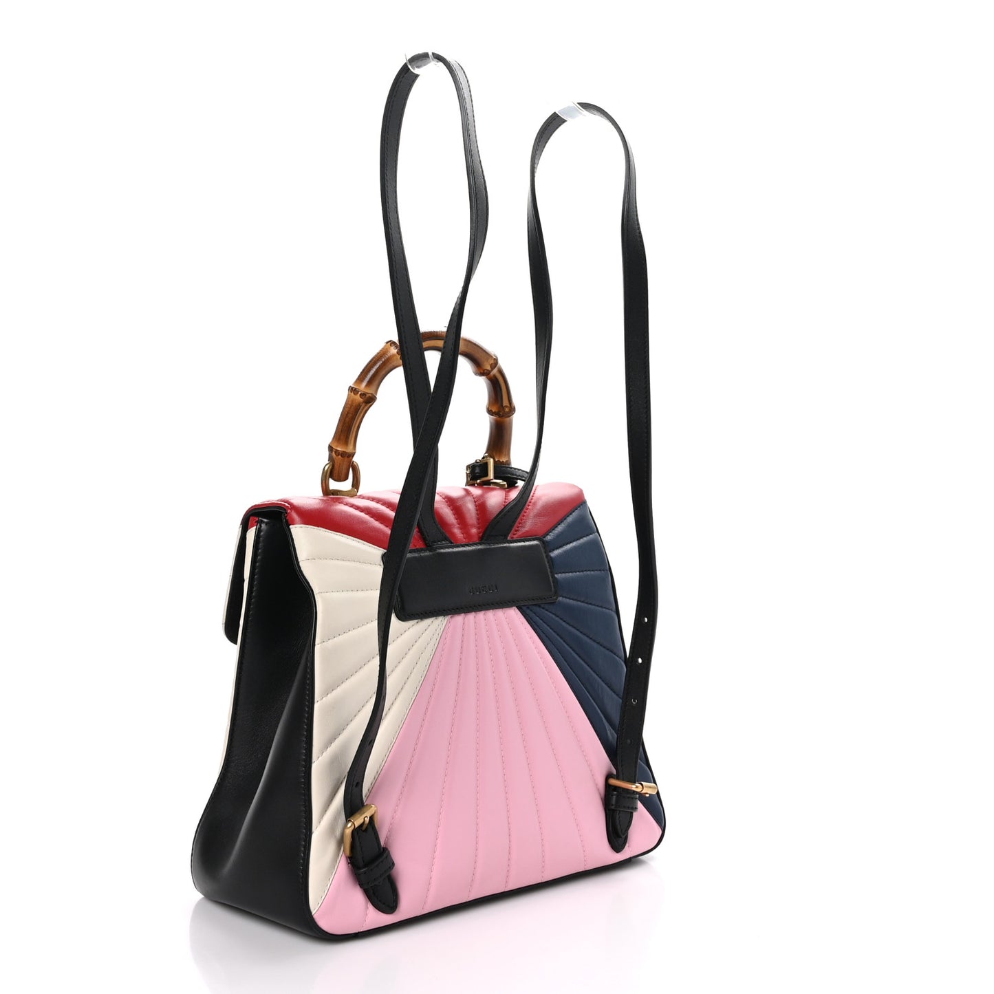 Calfskin Bamboo Trapuntata Queen Margaret Backpack Blue Agata Hibiscus Red Mystic White Sugar Pink