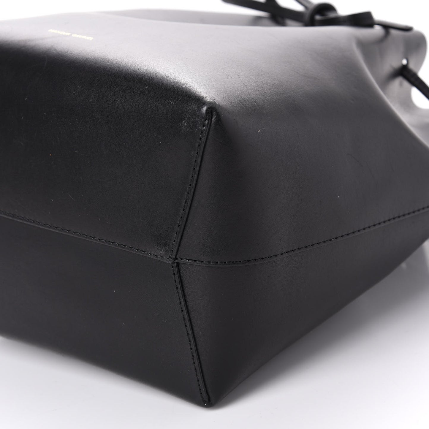 Vegetable Tanned Calfskin Bucket Bag Black Flamma