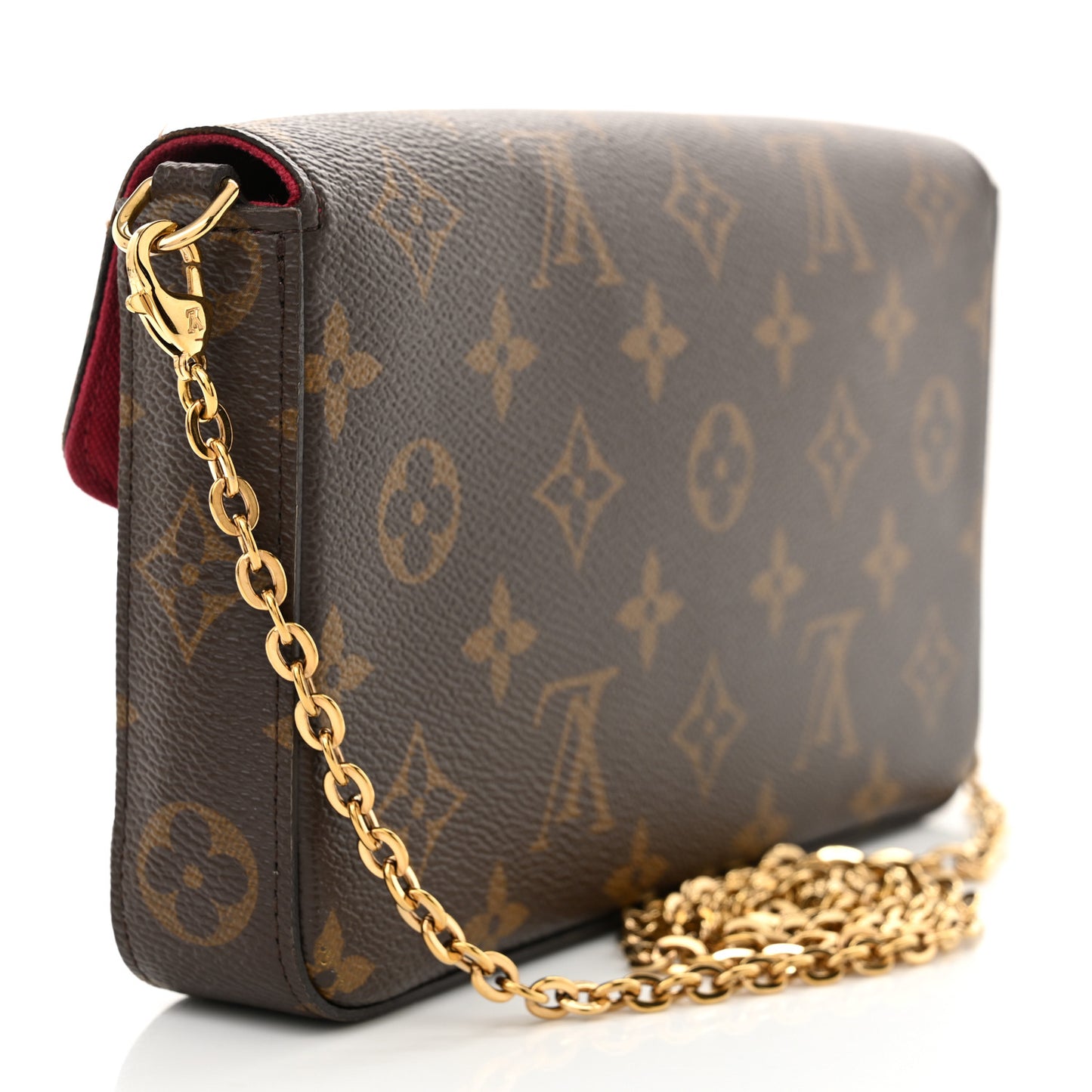 Monogram Pochette Felicie Chain Wallet Fuchsia