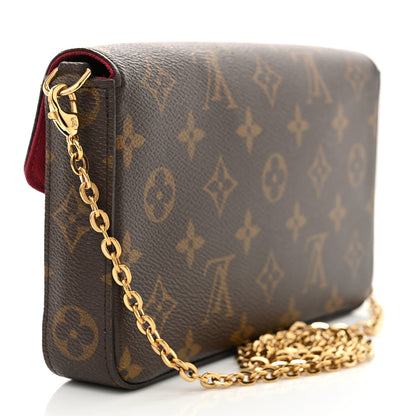 Louis Vuitton Monogram Pochette Felicie Chain Wallet Fuchsia 4 of 15